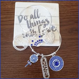 Blue & Silver Bangle Set